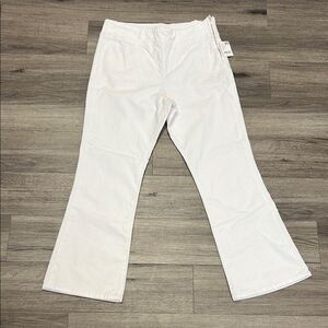 Free People In My Feelings White Cropped Slim Flare Jeans M
